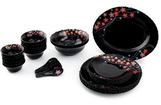 (image for) DUR OPAL GLASS DINNER BLK 33PC