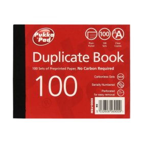 (image for) PUKKA DUPLICATE BOOK PLAIN RULLED 105MM X 130MM
