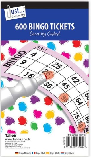 (image for) Tallon Jumbo Bingo Tickets - 21x12cm