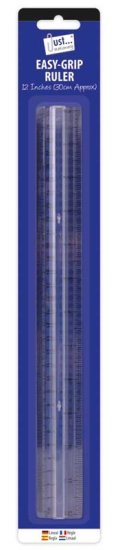 (image for) Tallon Easy Grip Clear plastic Ruler - 30CM