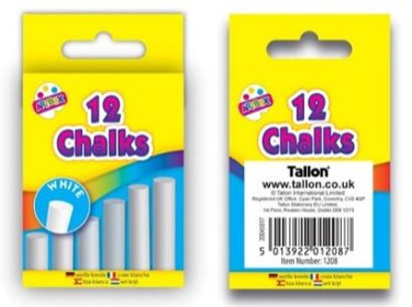 (image for) Tallon White Chalks In hanging box - 12S