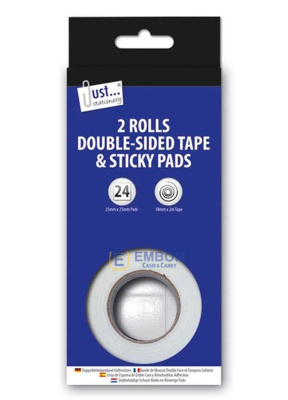 (image for) Tallon 2 Rolls Double Sided & 24 of 25x25mm pads - 25MM