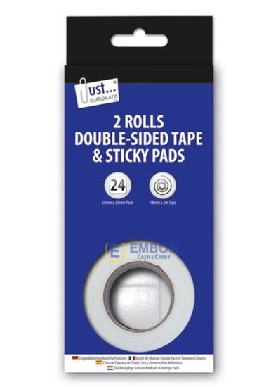 (image for) Tallon 2 Rolls Double Sided & 24 of 25x25mm pads - 25MM