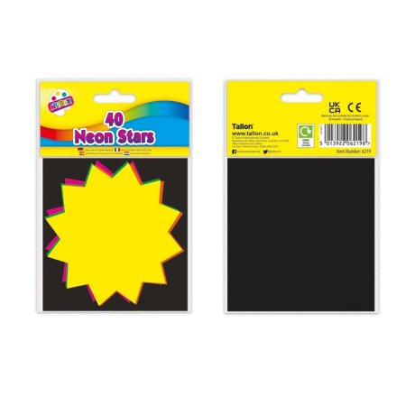 (image for) Tallon Fluorescent Neon Stars 40S - 10x10CM