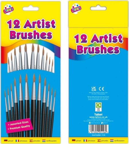 (image for) TALLON ARTIST BRUSHES - 12SIZE