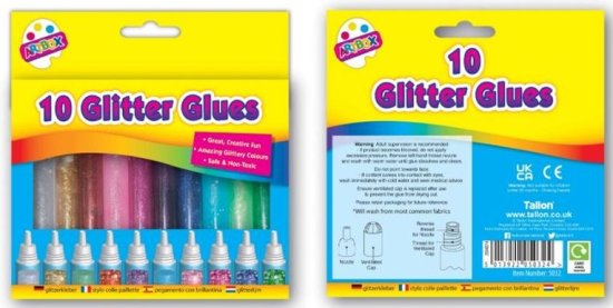 (image for) TALLON GLITTER GLUE PENS ASSORTED - 10S