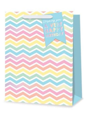 (image for) TL GIFT BAG PASTEL ZIG ZAG