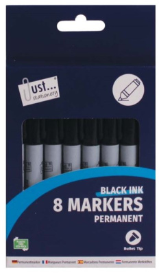 (image for) TALLON PERMANENT MARKERS BLACK - 8S