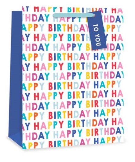 (image for) TL GIFT BAG M/COLOUR HAPPYBDAY