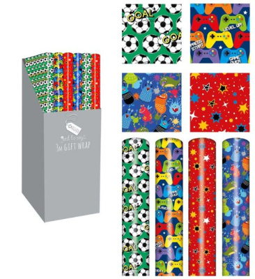 (image for) TALLON GIFT WRAP BOYS DESIGN ASSORTED - 3M