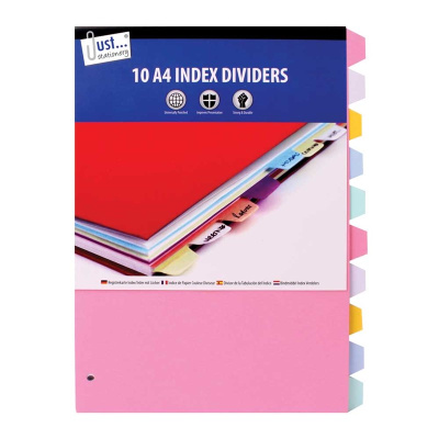 (image for) TALLON INDEX DIVIDERS ASSORTED 10S - A4