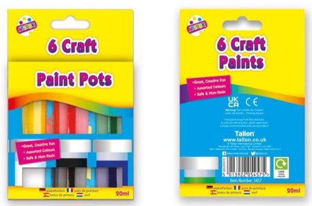 (image for) TALLON CRAFT PAINT POTS ASSORTED 6S - 20ML