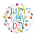 (image for) TALLON PAPER PLATE HAPPY BIRTHDAY DESIGN 8S - 9""