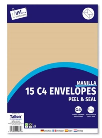 (image for) TALLON ENVELOPE MANILA PEAL & SEAL 15S - C4