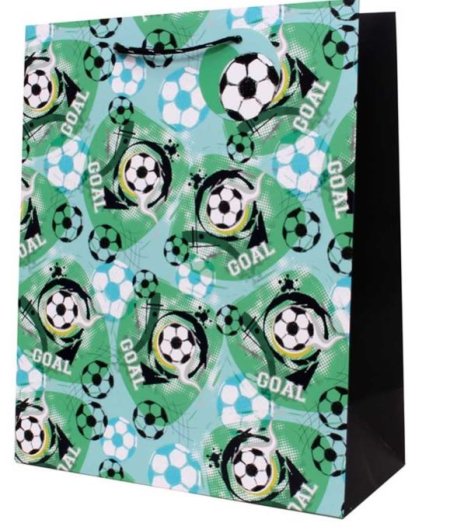 (image for) TALLON GIFT BAG FOOTBALL DESIGN - LARGE