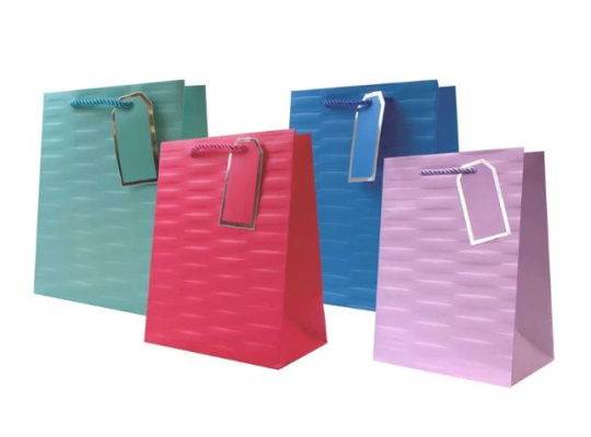 (image for) TALLON GIFT BAG EMBOSSED BRIGHTS ASSORTED - MEDIUM