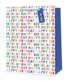 (image for) TL GIFT BAG M/COLOUR HAPPYBDAY