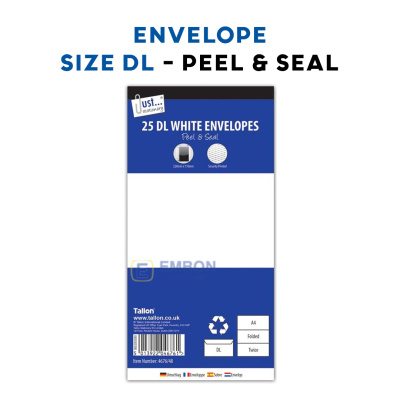 (image for) TALLON ENVELOPE WHITE PEAL & SEAL 25S - DL