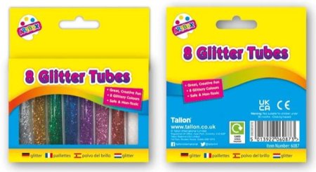 (image for) TALLON GLITTER TUBES ASSORTED - 8S
