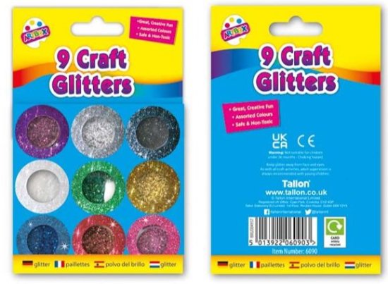 (image for) TALLON CRAFT GLITTER POTS METALLIC COLOURS - 9S