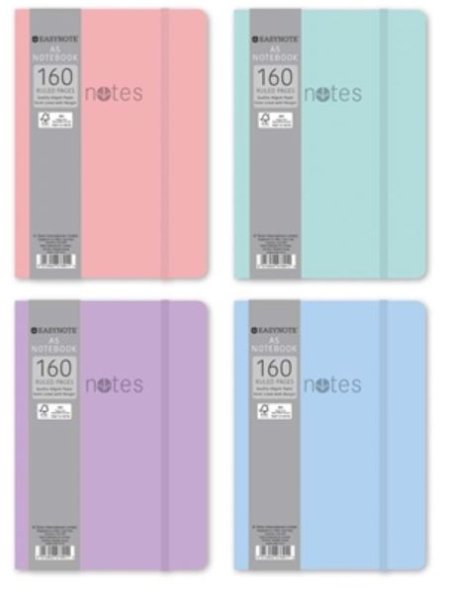 (image for) TALLON SOFT TOUCH NOTEBOOK PASTEL COLOURS RULED - A5