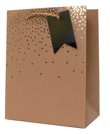 (image for) TALLON GIFT BAG KRAFT FOIL CONFETTI - MEDIUM