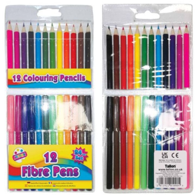 (image for) TALLON COLOUR FIBRE PENS & PENCILS - 12/12S