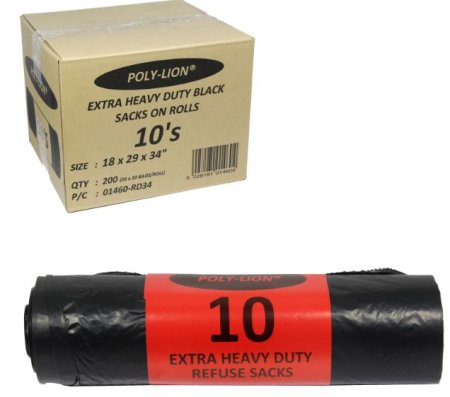 (image for) MP POLY-LION BLK SACKS ROLL