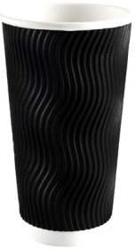 (image for) MP PAPER CUP RIPPLE BLACK 25S