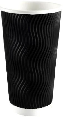 (image for) MP PAPER CUP RIPPLE BLACK 25S