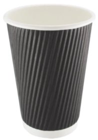 (image for) MP PAPER CUP RIPPLE BLACK 25S