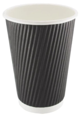 (image for) MP PAPER CUP RIPPLE BLACK 25S