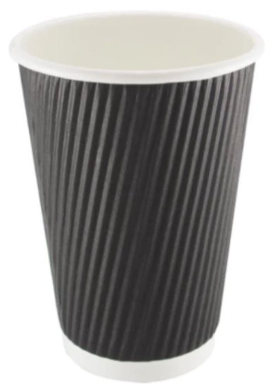 (image for) MP PAPER CUP RIPPLE BLACK 25S