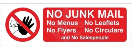 (image for) JL SIGN NO JUNK MAIL