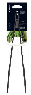 (image for) CHEF AID BLACK NYLON TONGS - STD
