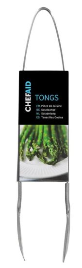 (image for) CHEF AID STAINLESS STEEL TONGS - 23CM