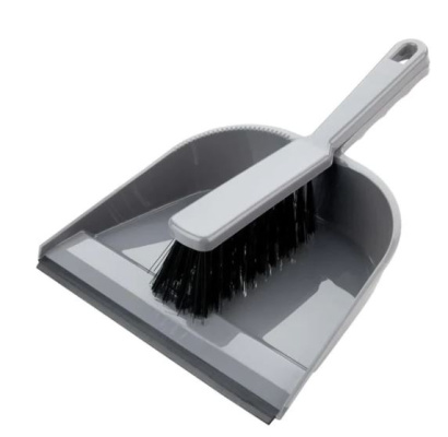 (image for) ELLIOTT BASIC DUSTPAN & BRUSH STIFF FIBRES SILVER - STD