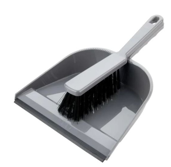 (image for) ELLIOTT BASIC DUSTPAN & BRUSH STIFF FIBRES SILVER - STD