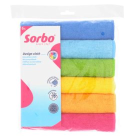 (image for) SORBO MICROFIBRE CLOTHS RAINBOW 6S-40X40