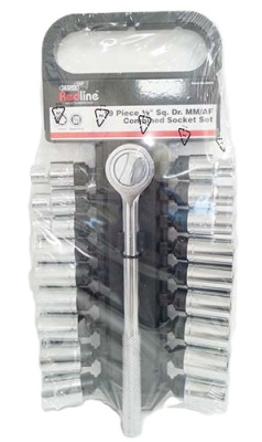 (image for) DRAPER REDLINE COMBINED SOCKET SET -1/2\"\"