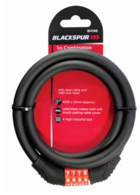 (image for) BLACKSPUR COMBINATION BICYCLE LOCK -12MMX1MM