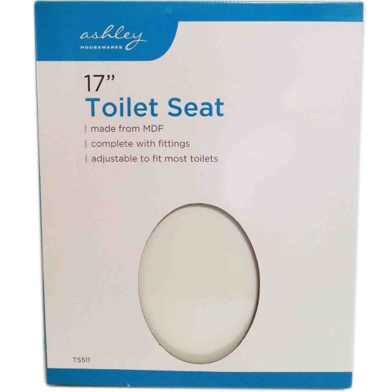 (image for) ASHLEY TOILET SEAT WHITE17""-43X37