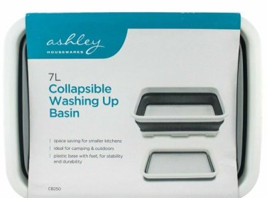 (image for) ASHLEY COLLAPSIBLE WASHING UP BASIN WITH DRAINING PLUG - 7L