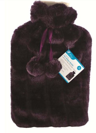 (image for) HOT WATER BOTTLE WITH COVER PURPLE -35X20