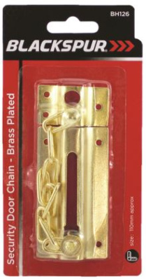 (image for) BLACKSPUR SECURITY DOOR CHAIN BRASS PLATED - 110MM