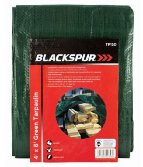 (image for) BLACKSPUR TARPAULIN GREEN - 4'X6'