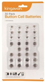 (image for) KINGAVON BUTTON CELL BATTERIES ASSORTED - 30S
