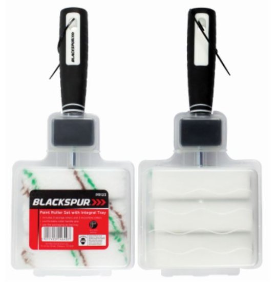 (image for) BLACKSPUR PAINT ROLLER SET WITH INTEGRAL TRAY - 6S