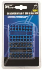 (image for) PROUSER SCREWDRIVER BIT SET IN HOLDER 33PC