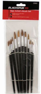 (image for) BLACKSPUR ARTISTS BRUSH SET 12PCS